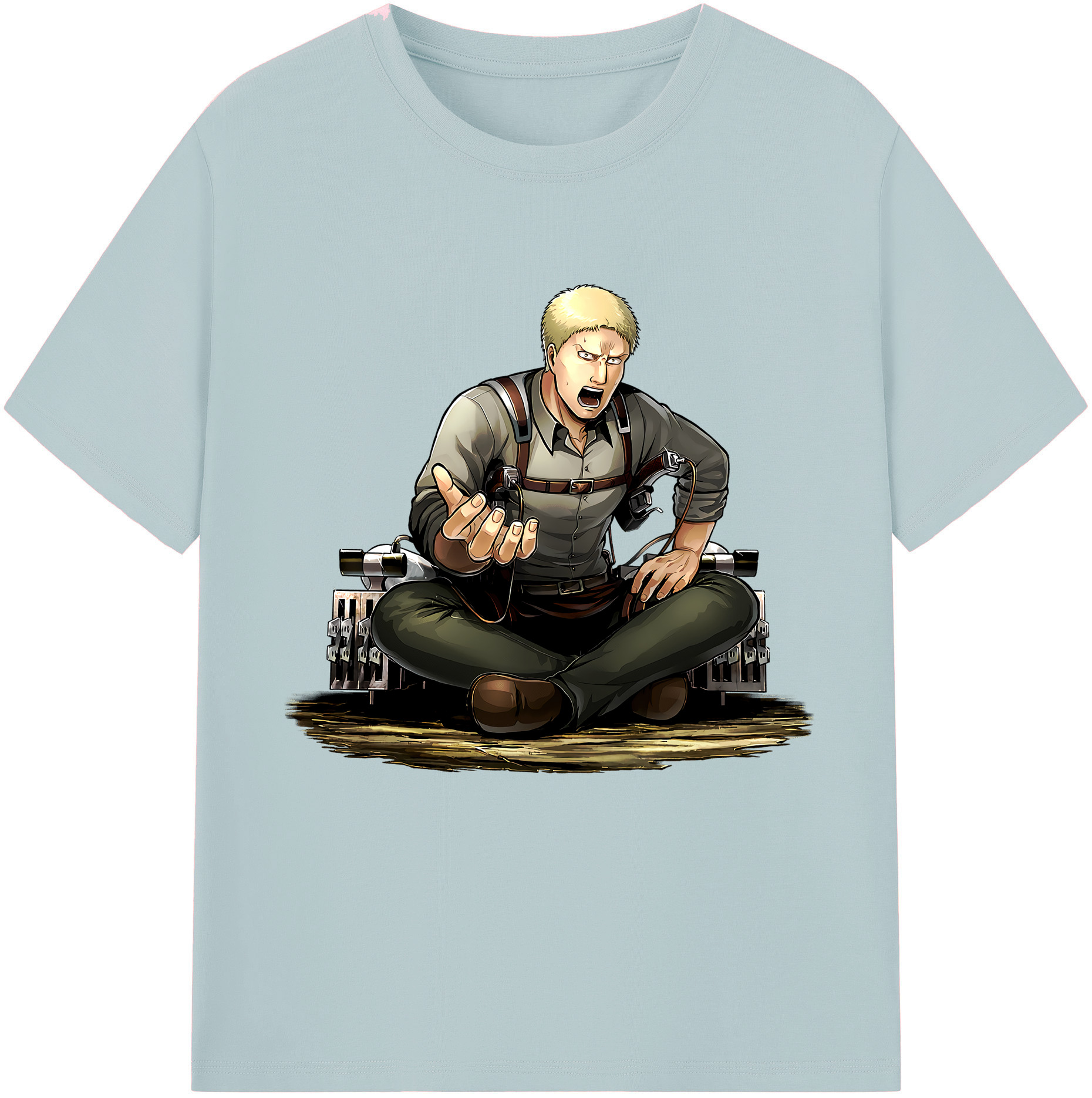 （画像用） 進撃の巨人 ライナー・ブラウン Attack on Titan Reiner Braun 綿100％半袖Tシャツ（フロントプリント）